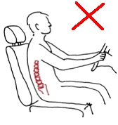 Bad posture without a car seat back support